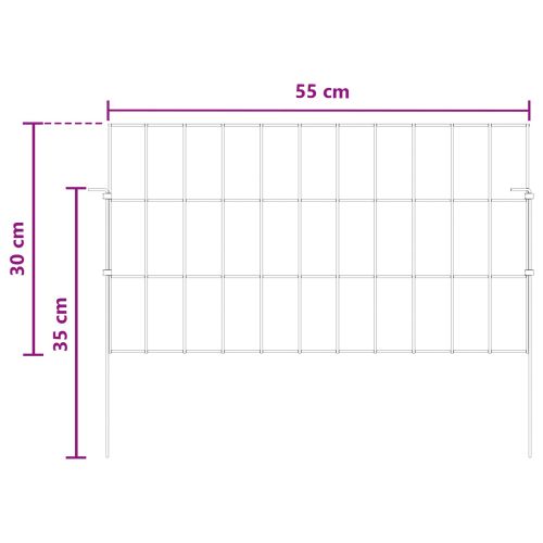 Оградата за градината с колчета 12 pcs 55 x 30 см Mesh