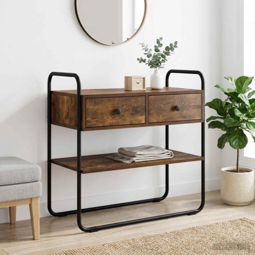 Конзолна маса Опушен дъб 80 x 40 x 75 см Инженерна дървесина