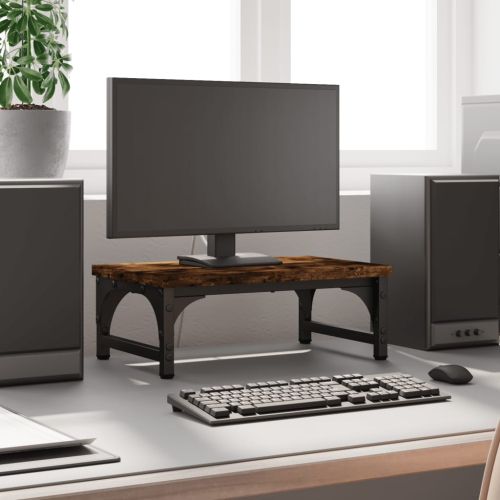Поставка за монитор, опушен дъб, 37x23x14 см, инженерно дърво