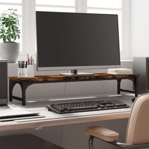 Поставка за монитор, опушен дъб, 85x23x15,5 см, инженерно дърво