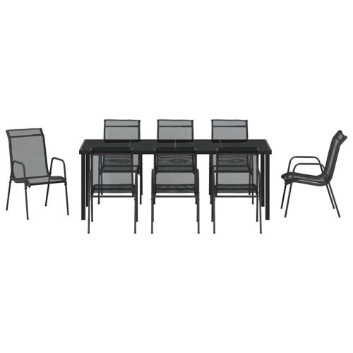 Комплект за хранене в градината 9 pcs Черно