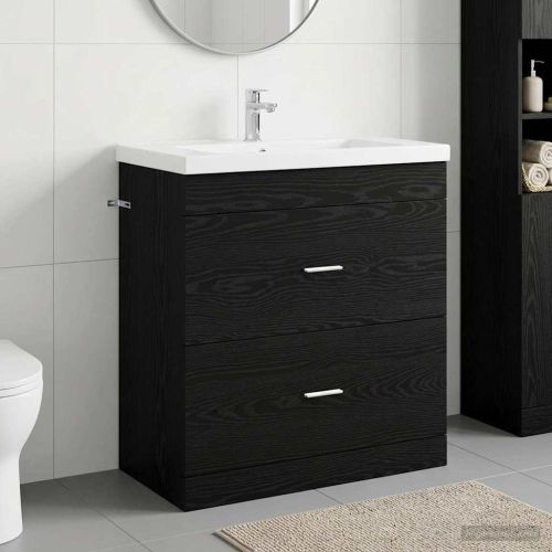 Кабинет под мивка за баня Черен дъб 78,5 x 37,5 x 81 см
