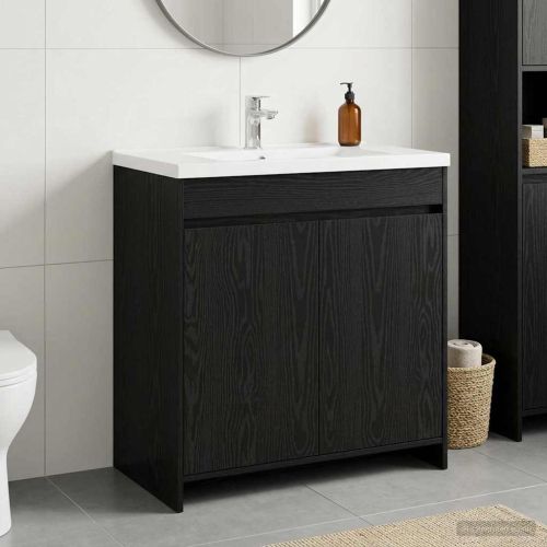 Кабинет под мивка за баня Черен дъб 78,5 x 37,5 x 81 см