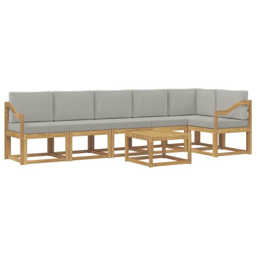 Комплект дивани за открито 7 pcs Бяло и светлосиво