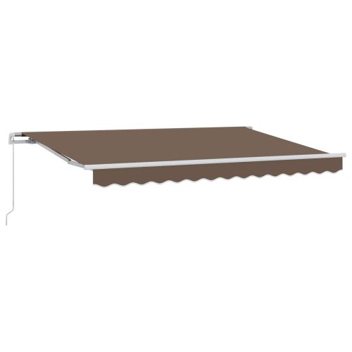 Прибираща се тента Таупе 500 × 350 cm Полиестер и алуминий