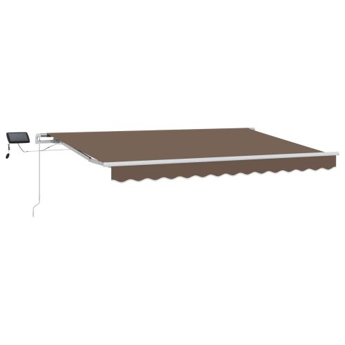 Прибираща се тента Таупе 500 × 350 cm Тъкан и алуминий