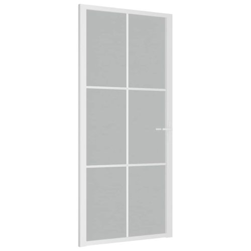 Интериорна врата 93x201,5 см бял мат стъкло и алуминий