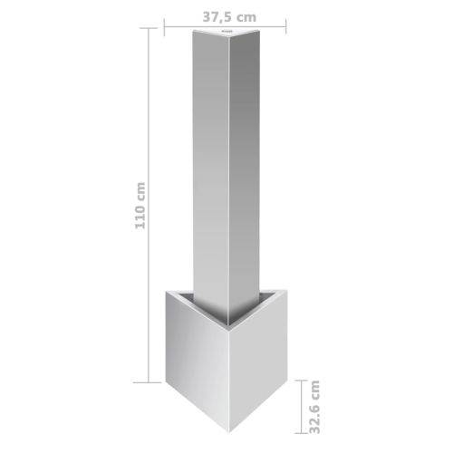 Градински фонтан сребрист 37,7x32,6x110 см неръждаема стомана