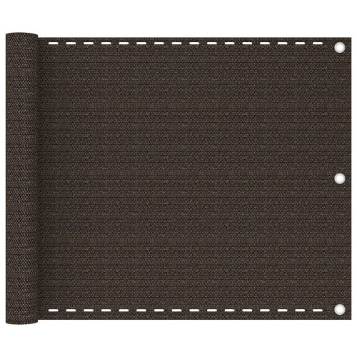 Балконски параван, кафяв, 75x500 см, HDPE