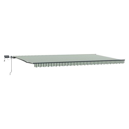 Прибираща се тента Зелен и бял 600 × 350 cm Тъкан и алуминий