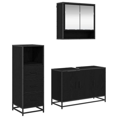 Комплект мебели за баня 2 pcs Старо дърво Инженерно дърво