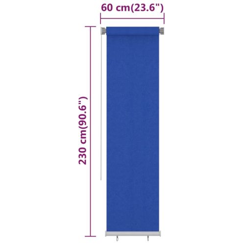 Външна ролетна щора, 65(Ш)x230(В) см, синя, HDPE
