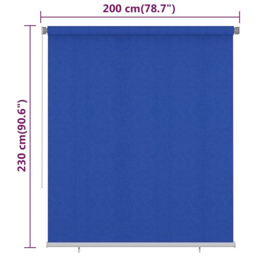 Външна ролетна щора, 205(Ш)x230(В) см, синя, HDPE