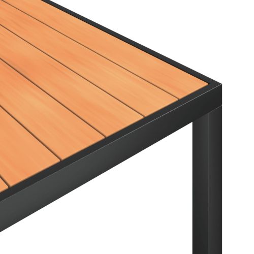 Градински трапезен комплект, 7 части, черно и кафяво, алуминий