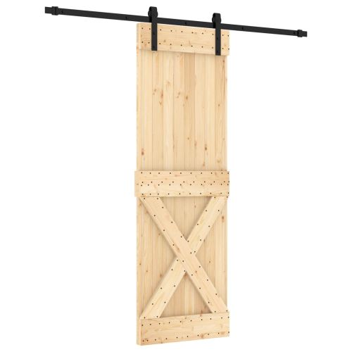 Преплъзваща се врата Естествено и черно 70 x 210 cm