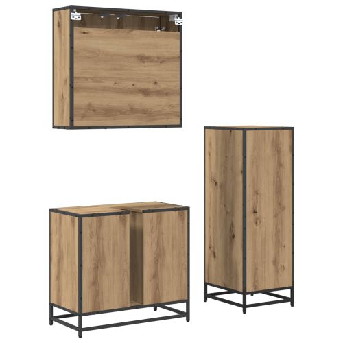 Комплект мебели за баня с чекмедже 3 pcs Дъб Инженерно дърво