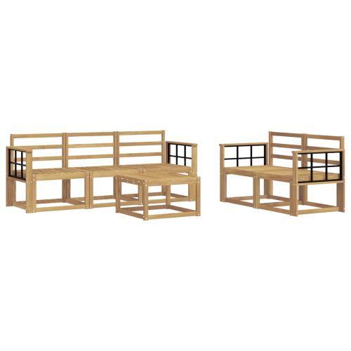 Комплект дивани за открито 6 pcs Бяло 59 x 59 x 37 см