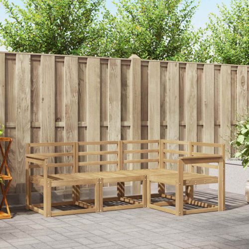 Комплект дивани за открито 4 pcs Бяло 187,5 x 128,5 x 73 см