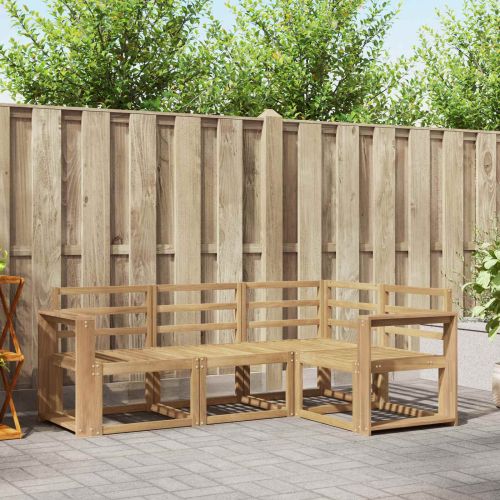 Комплект дивани за открито 4 pcs Бяло 191,5 x 132,5 x 73 см