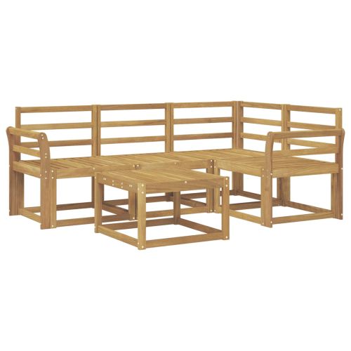 Комплект дивани за открито 5 pcs Бяло 59 x 59 x 37 см