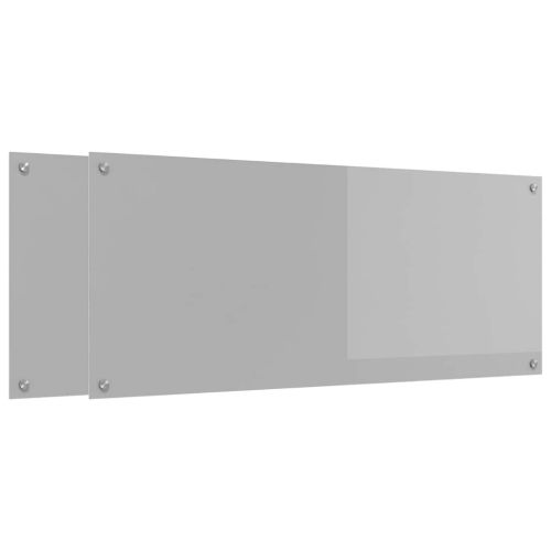 Кухненски гръб 2 pcs Светлосиво 120 x 50 cm закалено стъкло