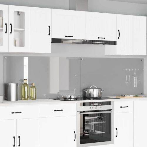 Кухненски гръб 2 pcs Светлосиво 120 x 60 cm закалено стъкло