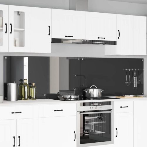 Кухненски гръб 2 pcs Тъмен сив 120 x 60 cm закалено стъкло