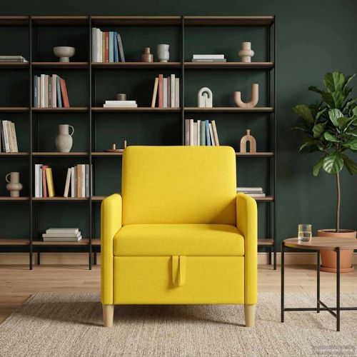 Диван с storage Светло жълто 72 x 78 x 87 см Полиестер