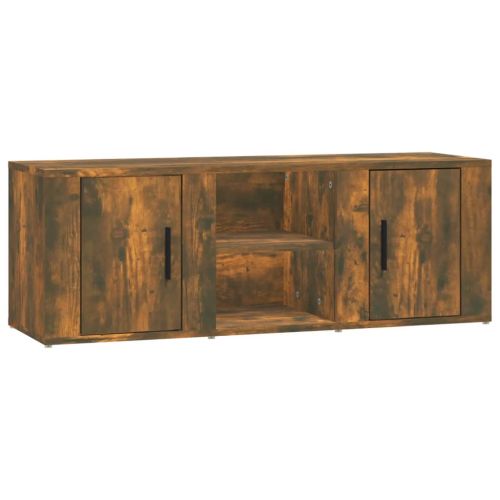 ТВ шкаф, опушен дъб, 100x31,5x35 см, инженерно дърво