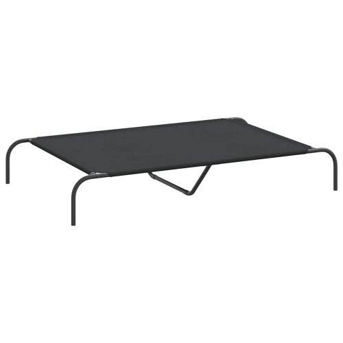 Повдигнато легло за кучета черно 130x80x20 cm Оксфорд плат