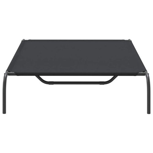 Повдигнато легло за кучета черно 130x80x20 cm Оксфорд плат