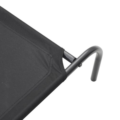 Повдигнато легло за кучета черно 130x80x20 cm Оксфорд плат