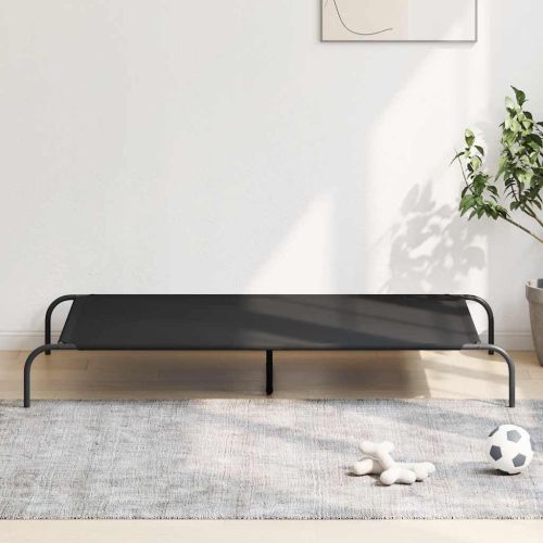 Повдигнато легло за кучета черно 150x90x20 cm Оксфорд плат