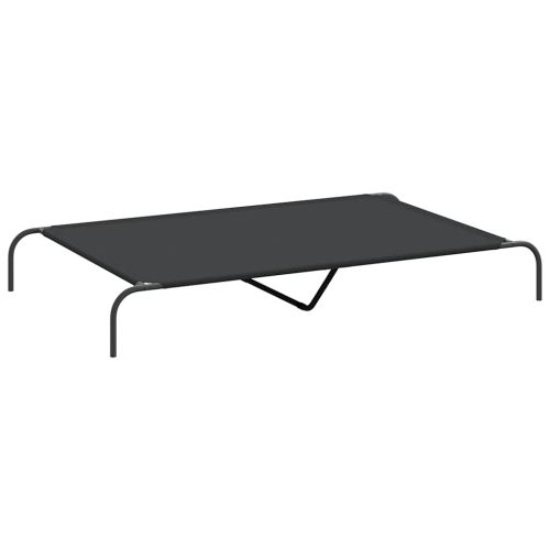 Повдигнато легло за кучета черно 150x90x20 cm Оксфорд плат