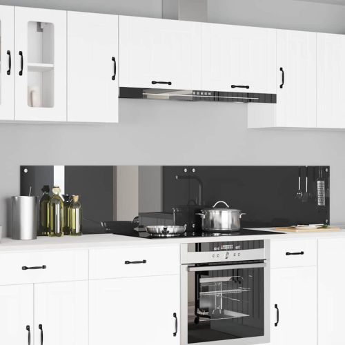 Кухненски гръб 2 pcs Тъмен сив 110 x 40 cm закалено стъкло