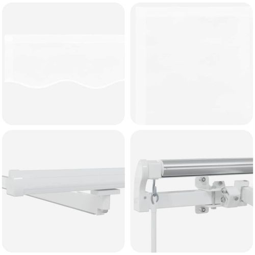 Прибираща се тента Бяло 600 × 350 cm Тъкан и алуминий