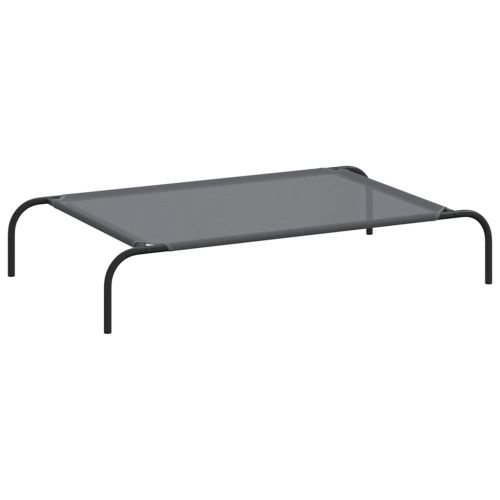 Повдигнато легло за кучета сиво 110x65x20 cm Текстилен стомана