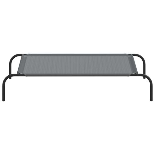 Повдигнато легло за кучета сиво 110x65x20 cm Текстилен стомана