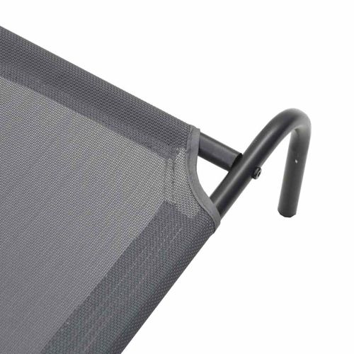 Повдигнато легло за кучета сиво 110x65x20 cm Текстилен стомана