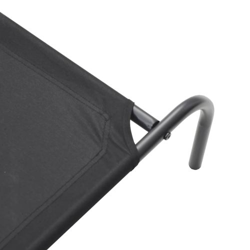 Повдигнато легло за кучета черно 90x50x20 cm Оксфорд плат