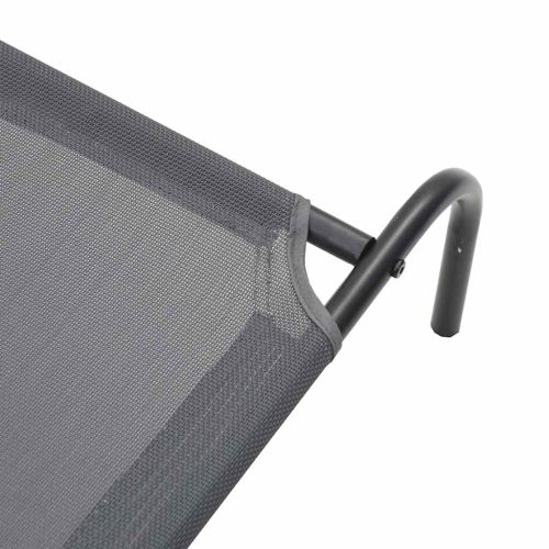 Повдигнато легло за кучета сиво 150x90x20 cm Текстилен стомана