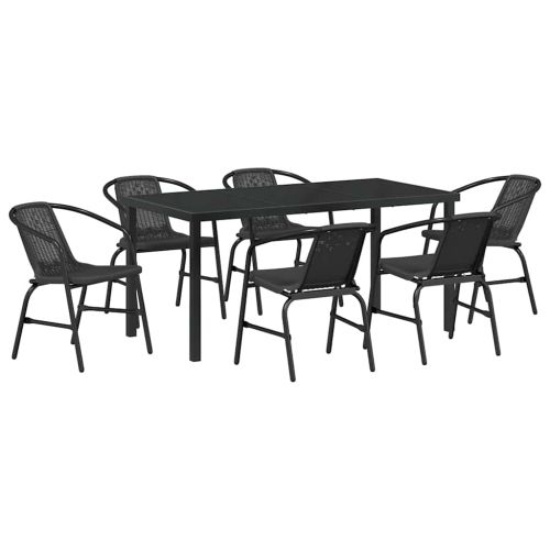 Комплект за хранене в градината 7 pcs Черно