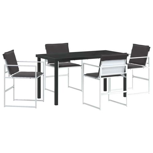 Комплект за хранене в градината 5 pcs Бяло 140 x 70 x 73 cm