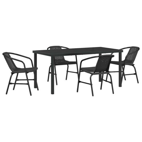 Комплект за хранене в градината 5 pcs Черно