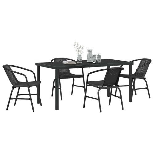 Комплект за хранене в градината 5 pcs Черно
