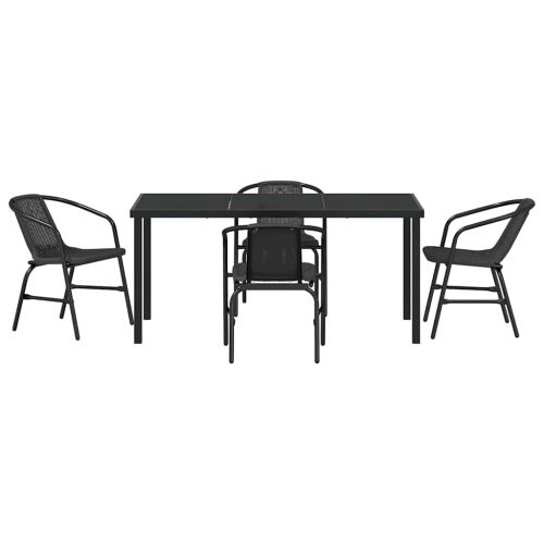 Комплект за хранене в градината 5 pcs Черно