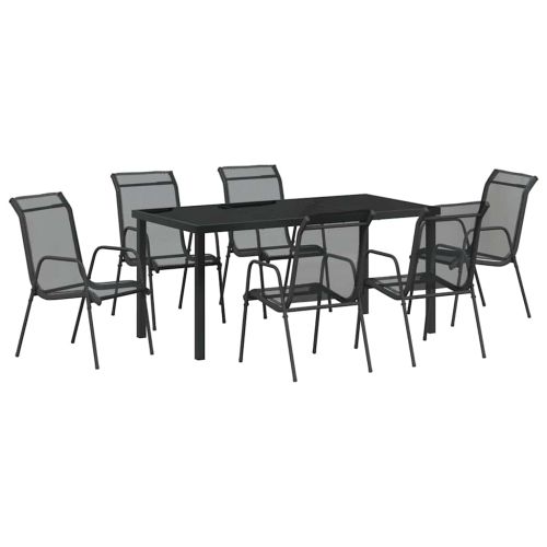 Комплект за хранене в градината 7 pcs Черно