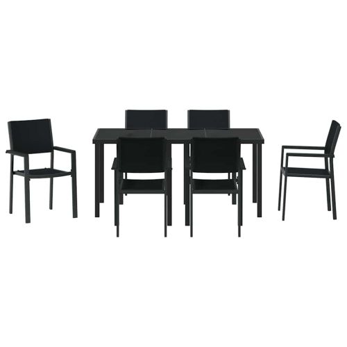 Комплект за хранене в градината 7 pcs Черно
