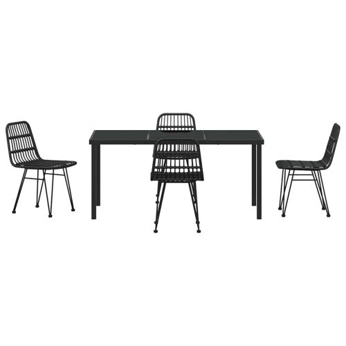 Комплект за хранене в градината 5 pcs Черно