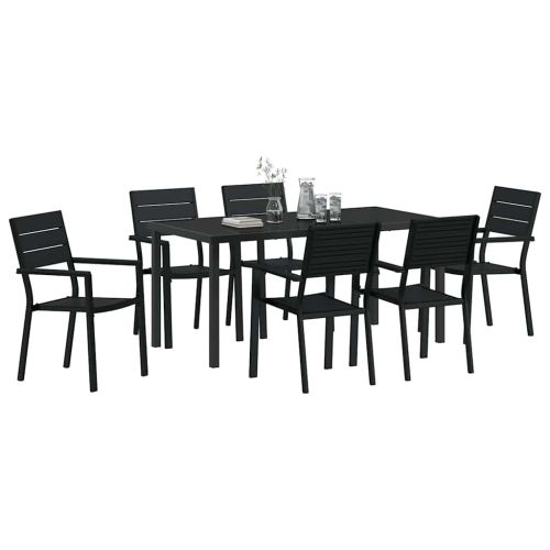 Комплект за хранене в градината 7 pcs Черно